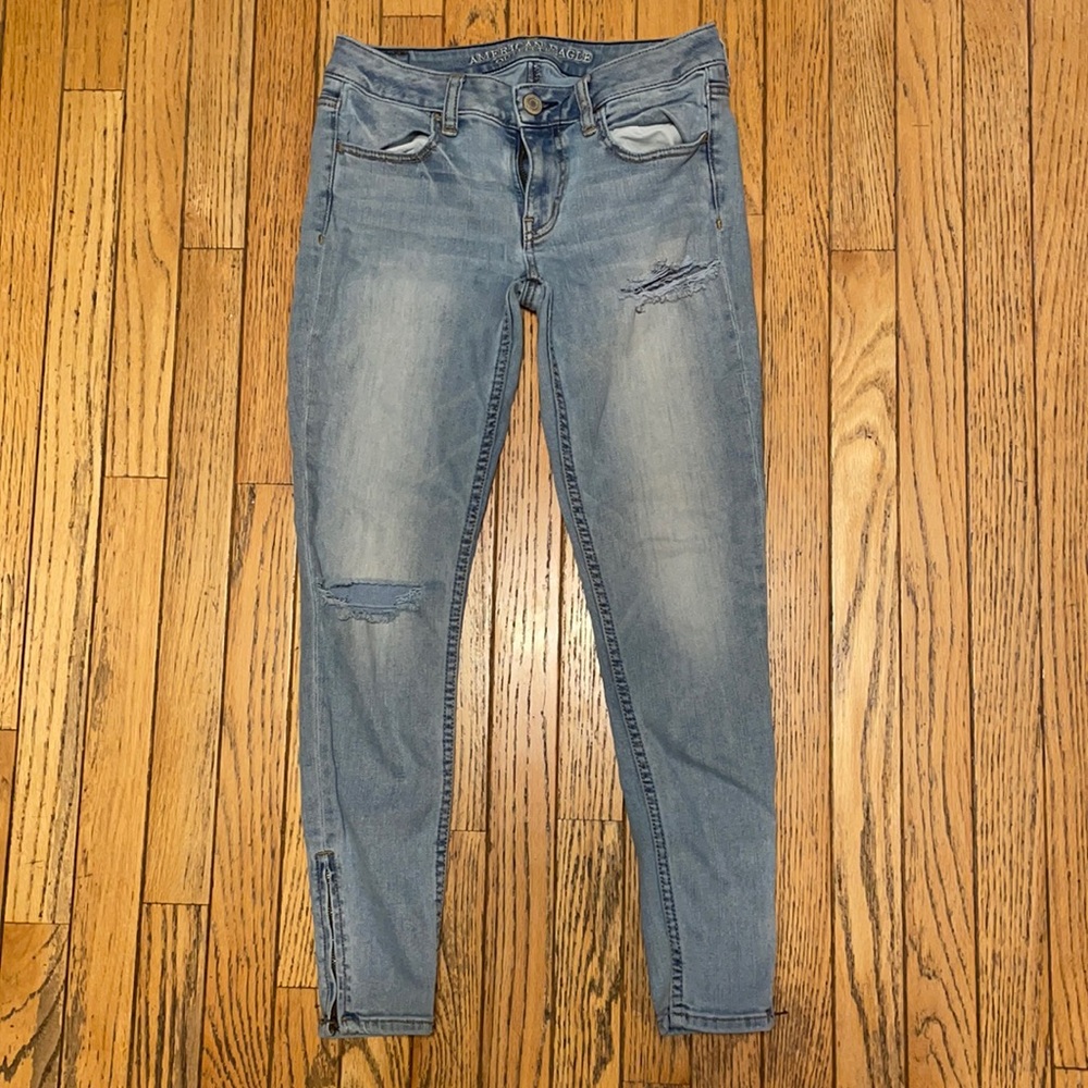 AE Jegging Ankle Super Stretch Destructed Jeans 6